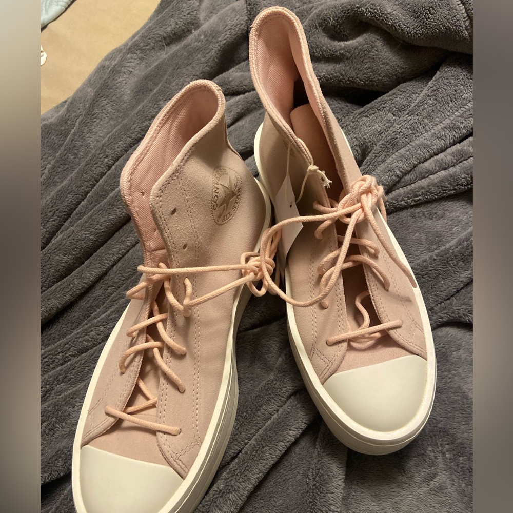 Light pink platform converse sneakers